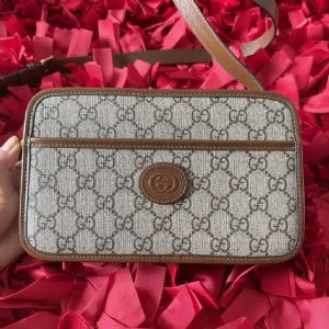 苏州哪里有买高档包,棕色盒子包男款复古老花相机包‎658572