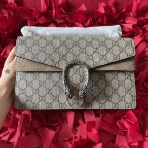 透露高档包包在哪里可以买酒神虎头老花卡其色斜挎单肩包400249