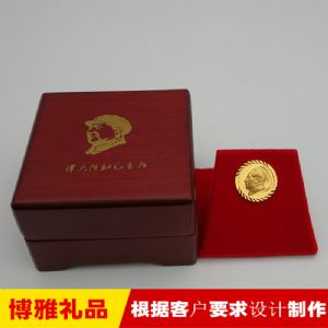 纯金像章 黄金像章现货 湖南特色纪念礼品 定制黄金徽章