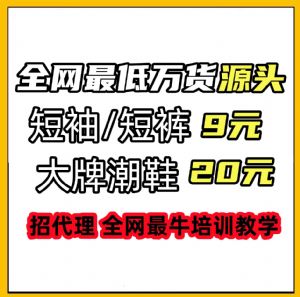 全网大货源终端-潮鞋20元包邮服饰9元包邮