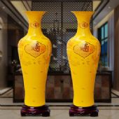 开业庆典礼品陶瓷大花瓶 招财进宝1.6米陶瓷花瓶