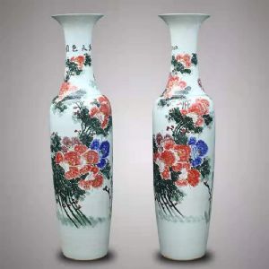 2.2米陶瓷大花瓶定制厂家，客厅装饰摆件落地大花瓶图片